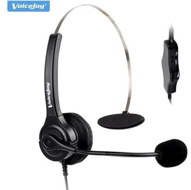 Main image of VoiceJoy Volume+Mute Mic RJ9 headset call center headset For Aastra 6757i Mitel