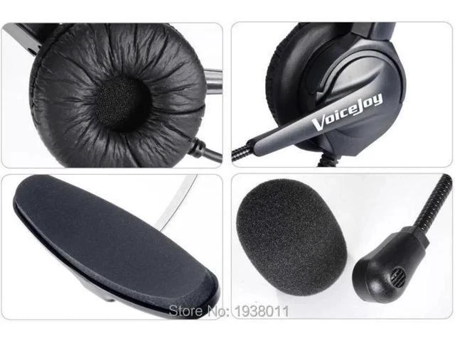 Alt view image 4 of 4 - VoiceJoy Call center headset Telephone RJ9 plug headset ONLY for AVAYA Phone 160