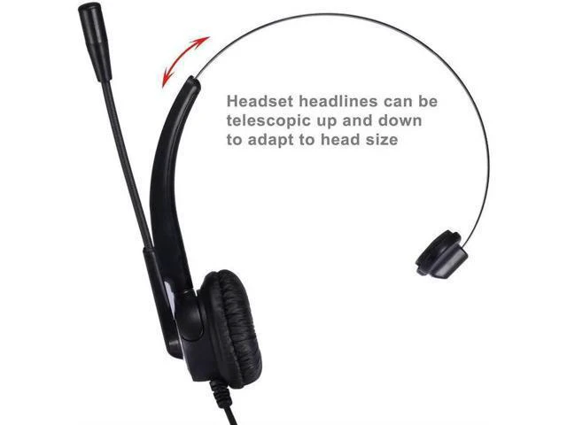 Alt view image 2 of 5 - Call Center Volume and Mute Headset for AVAYA 2400 4600 series Nortel Mitel Aspi