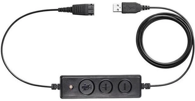 Main image of call center Headset QD to USB cable adaptor with adjustable Volume and Microphon