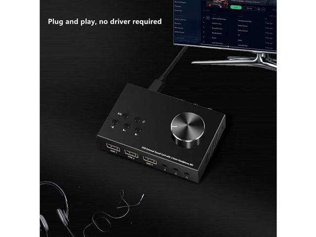 Alt view image 6 of 7 - USB Volume Control Knob Multimedia Audio Controller USB Hub with Audio Adapter E