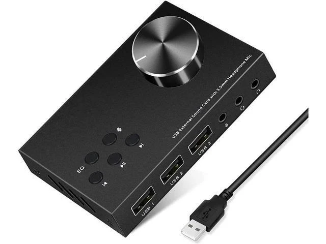 Alt view image 5 of 7 - USB Volume Control Knob Multimedia Audio Controller USB Hub with Audio Adapter E
