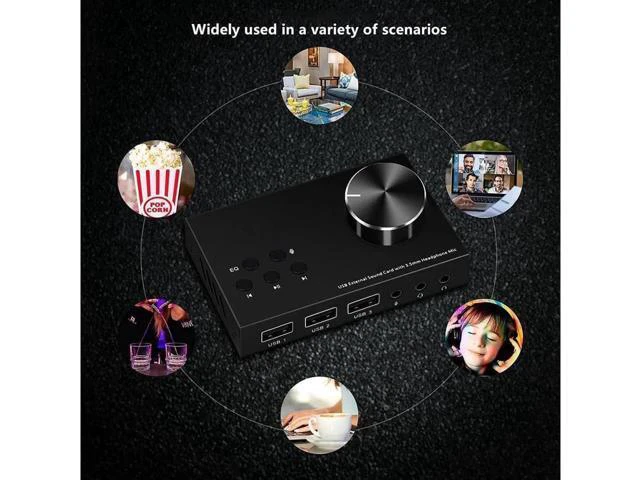 Alt view image 4 of 7 - USB Volume Control Knob Multimedia Audio Controller USB Hub with Audio Adapter E