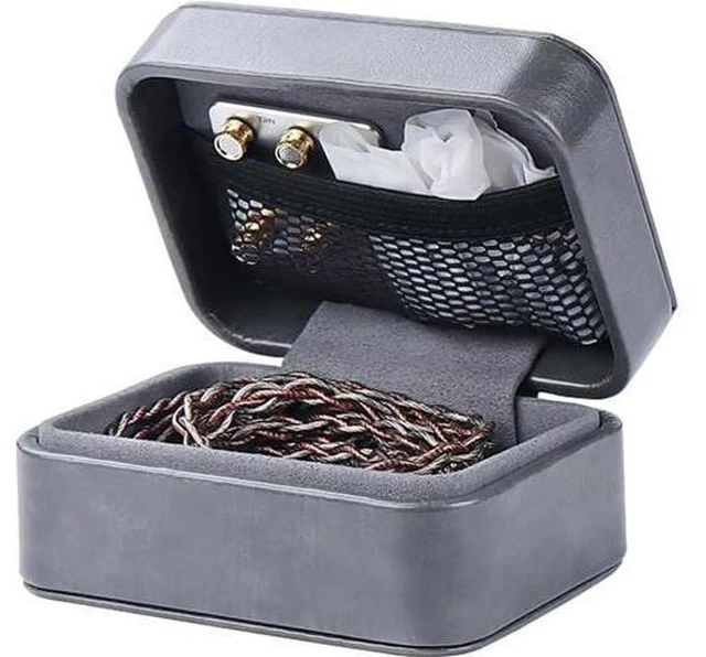 Main image of TRN-MAG IEM Earbud Case,PU Leather Wired Earbuds Case with Clip,3.7 * 2.8 * 1.9