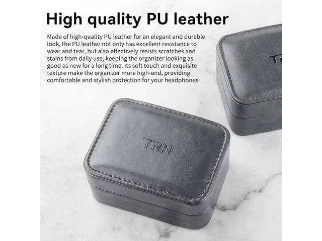 Alt view image 4 of 6 - TRN-MAG IEM Earbud Case,PU Leather Wired Earbuds Case with Clip,3.7 * 2.8 * 1.9