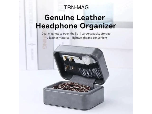 Alt view image 2 of 6 - TRN-MAG IEM Earbud Case,PU Leather Wired Earbuds Case with Clip,3.7 * 2.8 * 1.9