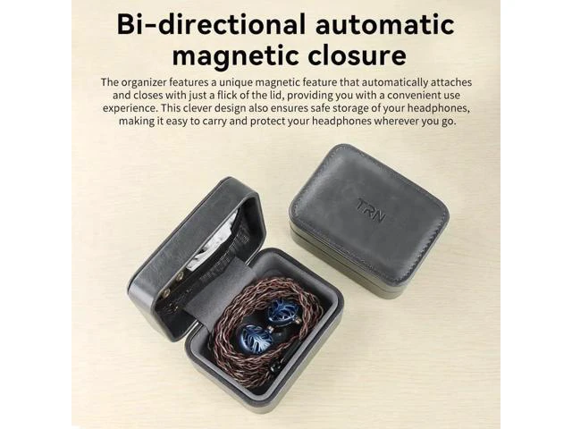 Alt view image 6 of 6 - TRN-MAG IEM Earbud Case,PU Leather Wired Earbuds Case with Clip,3.7 * 2.8 * 1.9