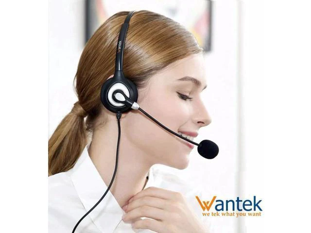 Alt view image 2 of 6 - Wantek Corded USB Headsets Stereo Computer Headset with Microphone Noise Cancell