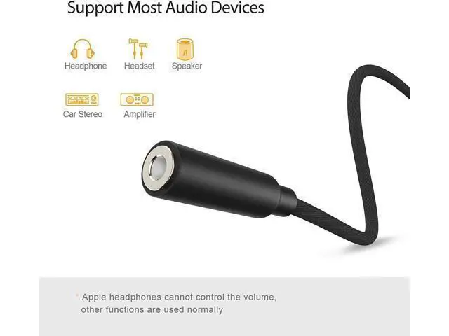 Alt view image 2 of 7 - USB C to 3.5mm Headphone Adapter, CableCreation Type-C to Audio Jack Converter w