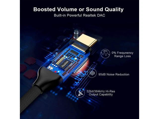 Alt view image 7 of 7 - USB C to 3.5mm Headphone Adapter, CableCreation Type-C to Audio Jack Converter w