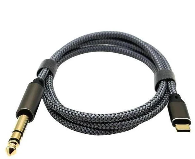 Alt view image 2 of 5 - Type-C to 6.35mm 3-pin audio cable for 6.5mm dual-channel TRS mobile amplifier,