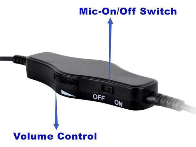 Alt view image 2 of 6 - VoiceJoy Volume+Mute Mic RJ9 headset call center headset For Aastra 6757i Mitel