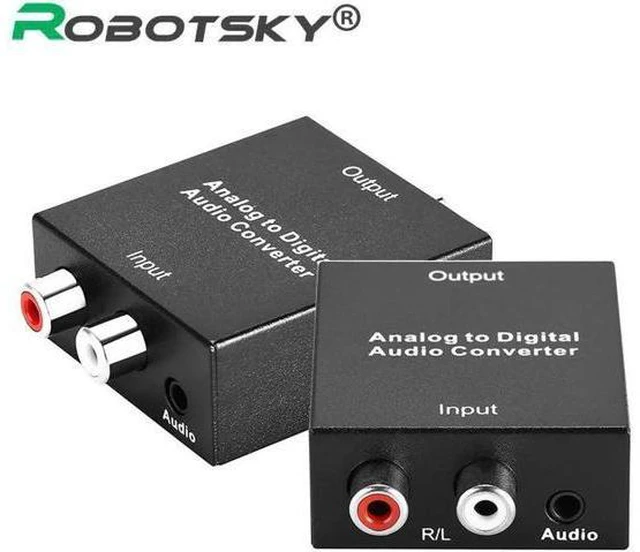 Main image of 3.5mm Analog To Digital Audio Converter Adapter with Power cable SPDIF Coaxial L