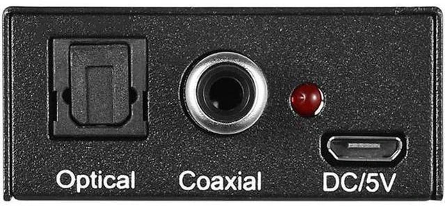 Alt view image 4 of 6 - 3.5mm Analog To Digital Audio Converter Adapter with Power cable SPDIF Coaxial L