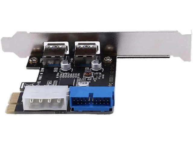 Alt view image 3 of 6 - Aomoproing USB 3.0 Pci-E Expansion Card Adapter 2 Port Power Connector With 3.5