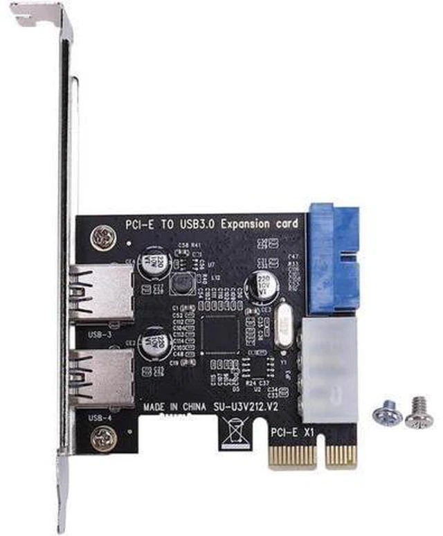 Alt view image 4 of 6 - Aomoproing USB 3.0 Pci-E Expansion Card Adapter 2 Port Power Connector With 3.5