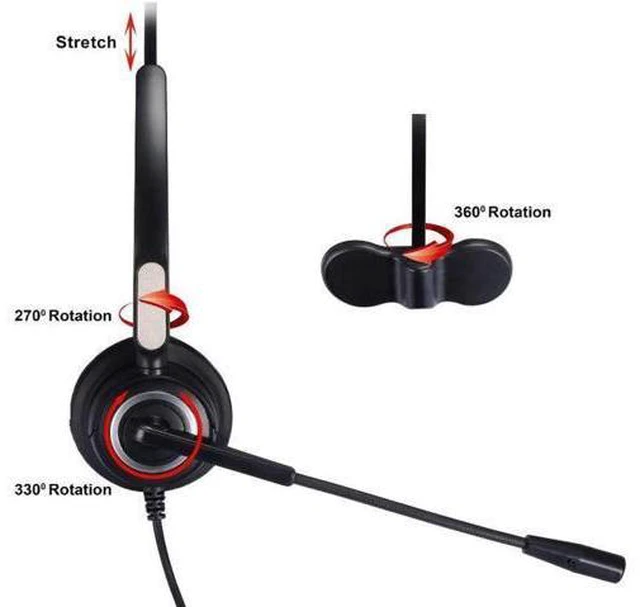 Alt view image 4 of 4 - Aomoproing VoiceJoy Professional call center telephones headsets RJ09 / RJ10 plu