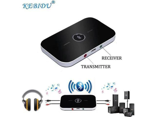 Alt view image 2 of 6 - Bluetooth Transmitter & Receiver 3.5mm Audio Cable 2-in-1 Wireless Adapter for H