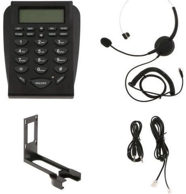 Alt view image 2 of 6 - Aomoproing Call Center Phone and Headset Noise Cancelling Office Corded Telephon