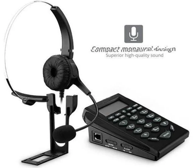 Alt view image 3 of 6 - Aomoproing Call Center Phone and Headset Noise Cancelling Office Corded Telephon