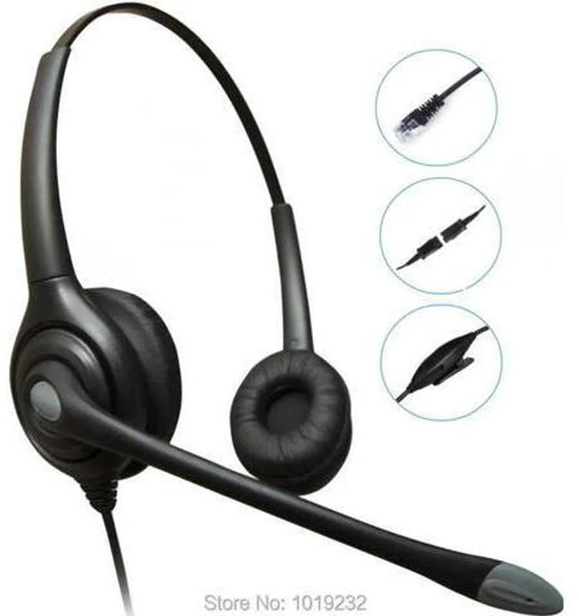 Main image of Aomoproing Volume and Microphone Mute switch Call Center Binaural Headset with Q
