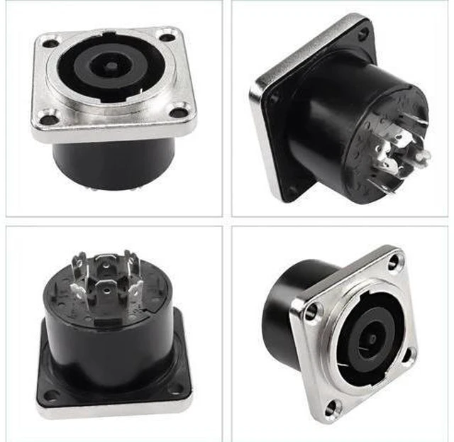 Alt view image 4 of 7 - NL8MPR Speakon Panel Mount Socket Connector 8 Pole Female Audio Speakon Square J