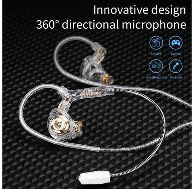 Alt view image 4 of 5 - QKZ Q7MAX headphones -Game-grade silver-plated upgrade cablewith 2.5mm, 3.5mm, 4