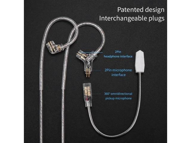 Alt view image 5 of 5 - QKZ Q7MAX headphones -Game-grade silver-plated upgrade cablewith 2.5mm, 3.5mm, 4