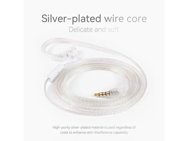 Alt view image 3 of 5 - QKZ A2 Dual-Parallel Silver-Coated Upgrade Cable 0.75MM Gold-Coated PlugConnecto