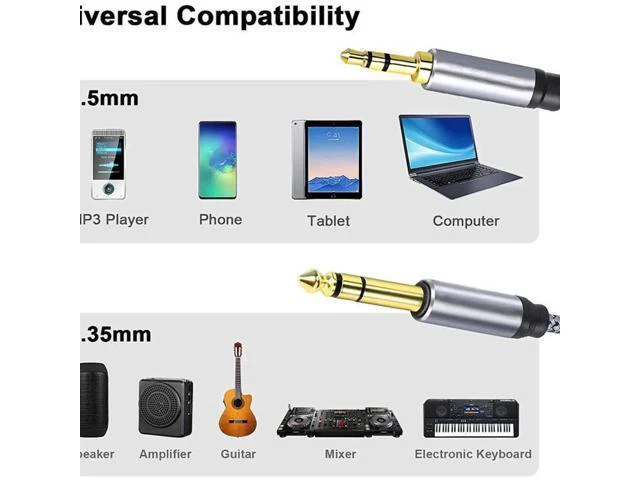 Alt view image 4 of 5 - Aomoproing 3.5mm to 6.5mm three-core male-to-male audio output/input computer-to