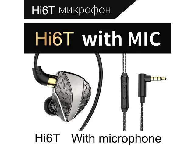Alt view image 4 of 5 - QKZ Hi6T Over-ear Headphones -Monitoring Headphones -Line-ControlledBass Headpho