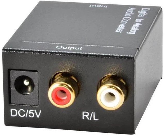 Alt view image 2 of 6 - Digital to Analog Audio Converter Adapter Digital Optical Fiber Coaxial RCA Tosl