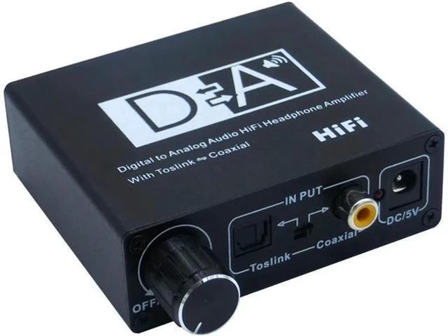 Alt view image 2 of 6 - Digital to Analog Audio Converter HiFi Headphone Amplifier With Toslink to Coaxi
