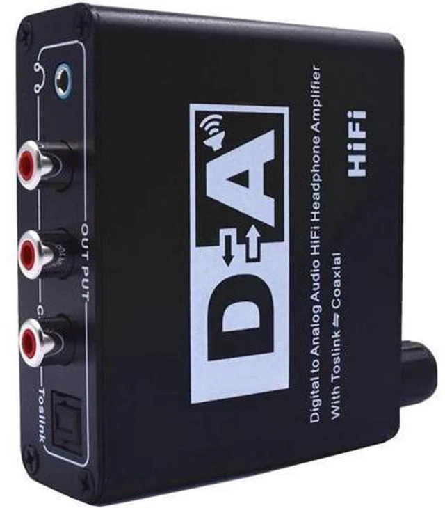 Alt view image 4 of 6 - Digital to Analog Audio Converter HiFi Headphone Amplifier With Toslink to Coaxi