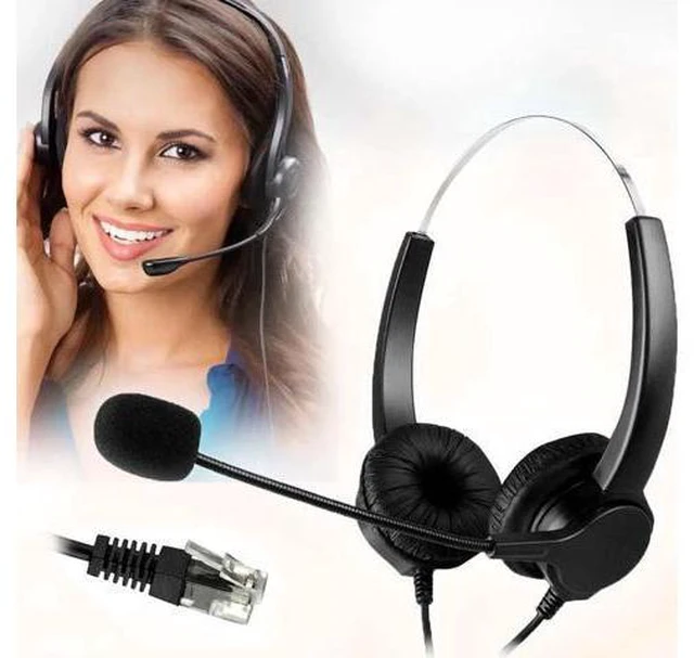 Main image of Aomoproing Hands-free Call Center Noise Cancelling Binaural Headset Headphone Wi