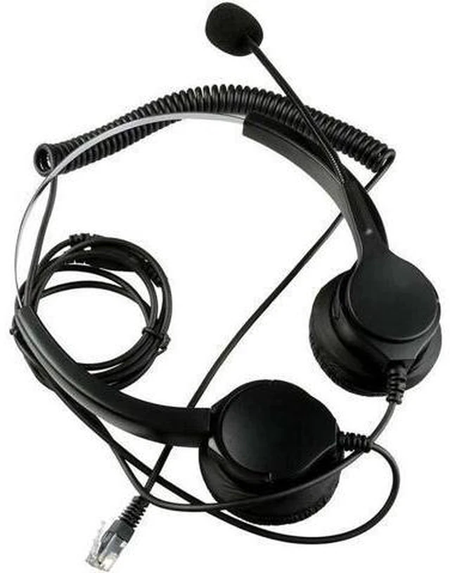 Alt view image 2 of 4 - Aomoproing Hands-free Call Center Noise Cancelling Binaural Headset Headphone Wi