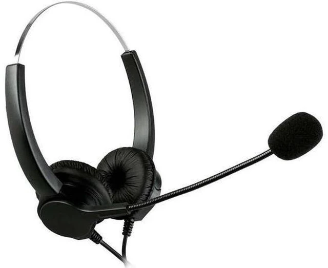 Alt view image 3 of 4 - Aomoproing Hands-free Call Center Noise Cancelling Binaural Headset Headphone Wi