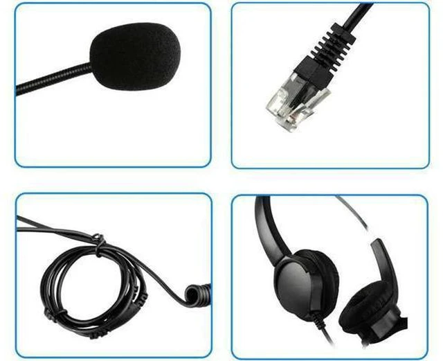 Alt view image 4 of 4 - Aomoproing Hands-free Call Center Noise Cancelling Binaural Headset Headphone Wi