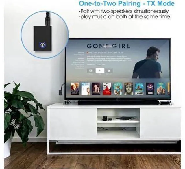 Alt view image 2 of 6 - 2 in 1 Wireless Bluetooth Transmitter and Receiver Headphones Audio 3.5mm Adapte
