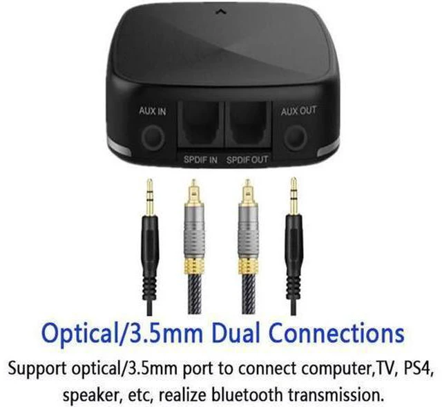 Alt view image 3 of 6 - 3.5mm Bluetooth Wireless Adapter 2-In-1 Bluetooth Transmitter Receiver support A