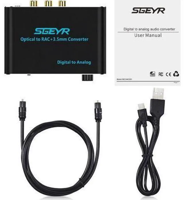 Alt view image 5 of 6 - 3.5mm Audio Converter,Digital to Analog Converter Coaxial Toslink to RCA 3.5mm J
