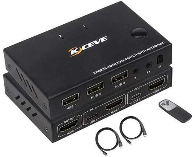 Main image of 2.0 KVM switch With Audio 2 Ports 2 in 1 out Sharing 2 USB Devices Switch Switch