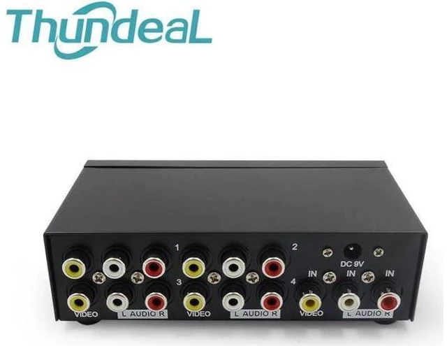Alt view image 5 of 6 - AV Splitter DVD HDTV RCA Video Splitter Box 1 to 8 out 3 RCA Distributor 1 in 4