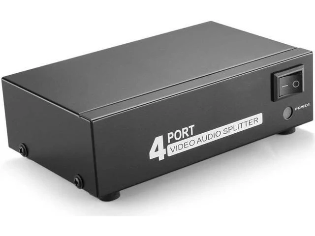 Alt view image 3 of 6 - AV Splitter DVD HDTV RCA Video Splitter Box 1 to 8 out 3RCA Distributor 1 in 4 R