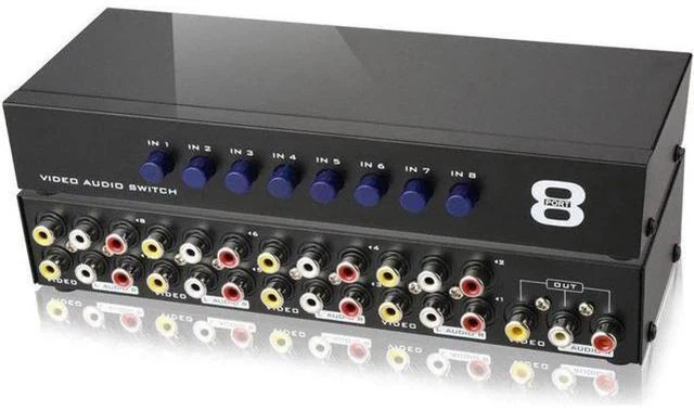 Alt view image 4 of 6 - AV Switch Box Composite Selector 8 Port RCA Audio Video 8 In 1 Out To TV Swithce