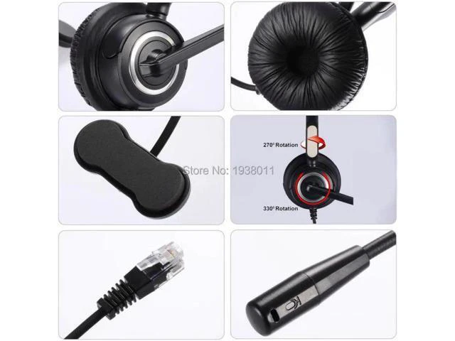Alt view image 4 of 5 - Aomoproing Call Center Telephone Headset Headphone with Mic ONLY FOR CISCO IP Ph