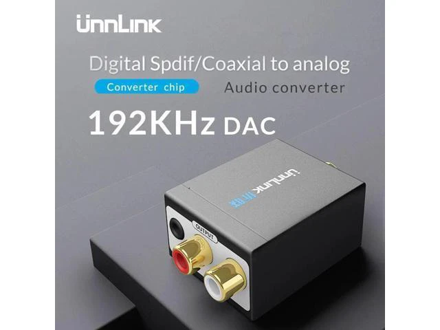 Alt view image 3 of 6 - Unnlink Digital to Analog Audio Adapter 192KHz 24Bit DAC SPDIF Optical Toslink C