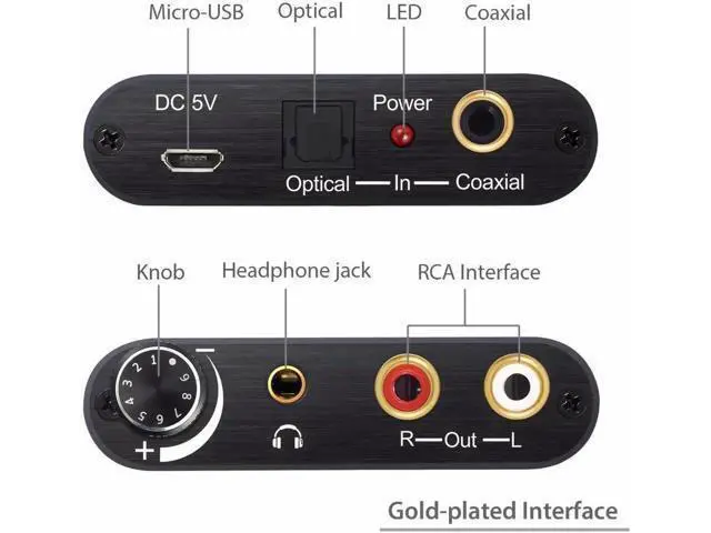 Alt view image 4 of 6 - Digital To Analog Audio Converter Optical Coaxial Toslink To Analog RCA 3.5mm Ja