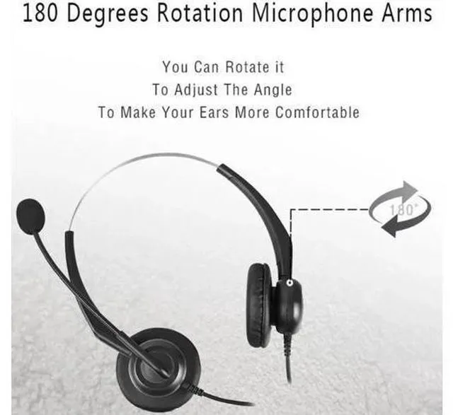 Alt view image 4 of 6 - Aomoproing Wantek Call Center Phone Headset Headphones Ear Phone for Polycom Sou