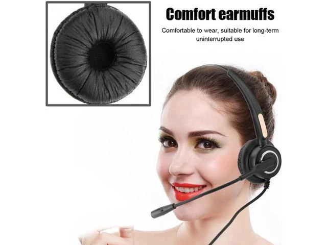 Alt view image 4 of 6 - Aomoproing H500D USB Call Center Headphone Stretchable Over Ear Headphone With N